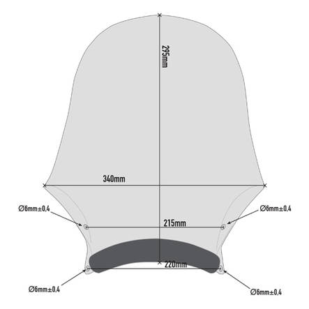 Givi Universal screen, smoked 36,5 x 35 cm - Pleksit - 323-A210 - 1