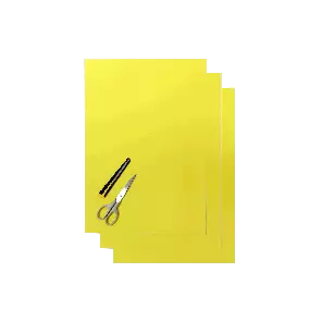 Blackbird Numerokilven tarra-arkki neon keltainen 47x33cm (3kpl) - Tarra-arkit - 381-505150 - 1