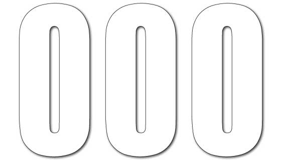 Blackbird kilpanumerot valkoinen 3kpl/srj 13x7cm #0 - Muut tarrat - 381-5047-10-0 - 1