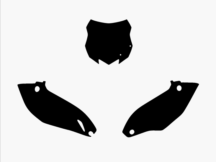 Blackbird numeropohjat musta KXF250/450 13-15 - Muut tarrat - 381-341720 - 1