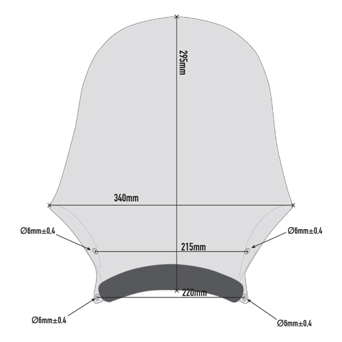 Givi Universal screen, smoked 36,5 x 35 cm - Pleksit - 323-A210 - 1