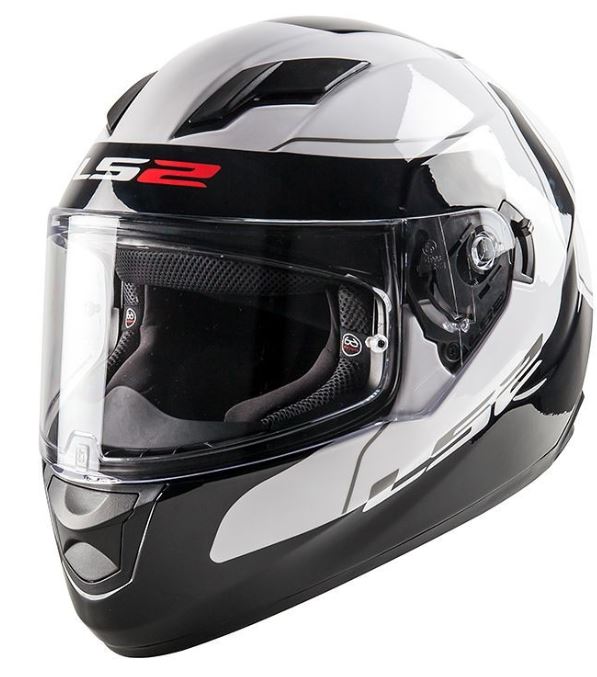 *LS2 FF320 Lunar Kypärä valk./musta XS - Umpikypärät - 636-103202102-0 - 1