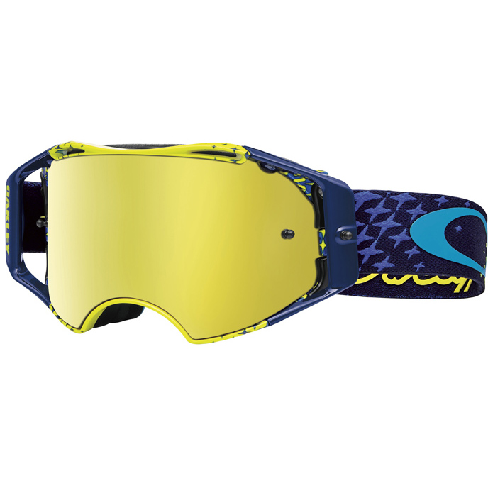 Oakley Goggles Airbrake MX TLD Starburst Yel Blue w/24k Irid - Hanskat - 670-0100-10 - 1