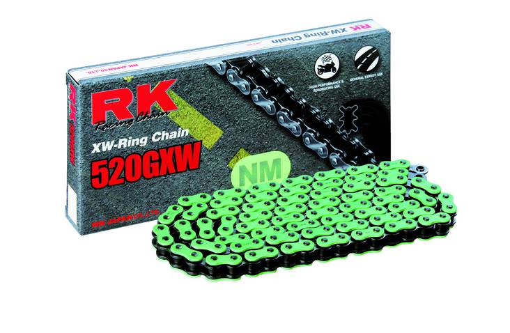 RK NM520GXW XW-rengasketju Vihreä +CLF(Niittil.) - Ketjut - 282-520304-120 - 1