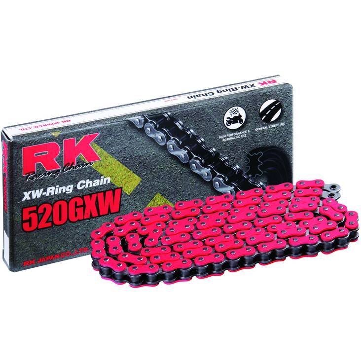 RK NR520GXW XW-rengasketju Punainen +CLF(Niittil.) - Ketjut - 282-520302-120 - 1
