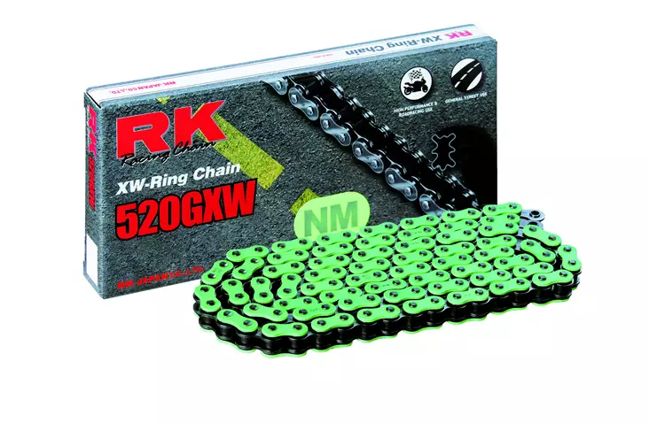 RK NM520GXW XW-rengasketju Vihreä +CLF(Niittil.) - Ketjut - 282-520304-120 - 1