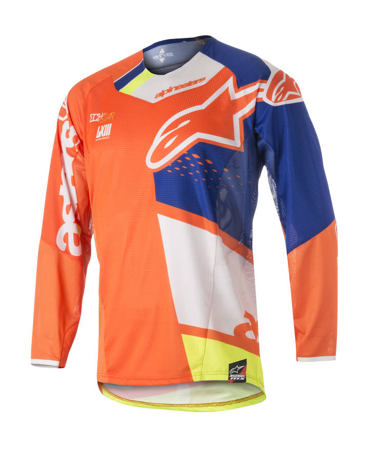 Alpinestars paita Techstar Factory fluo oranssi/sini/valko -S - Paidat - 691-3761018-475-1 - 1