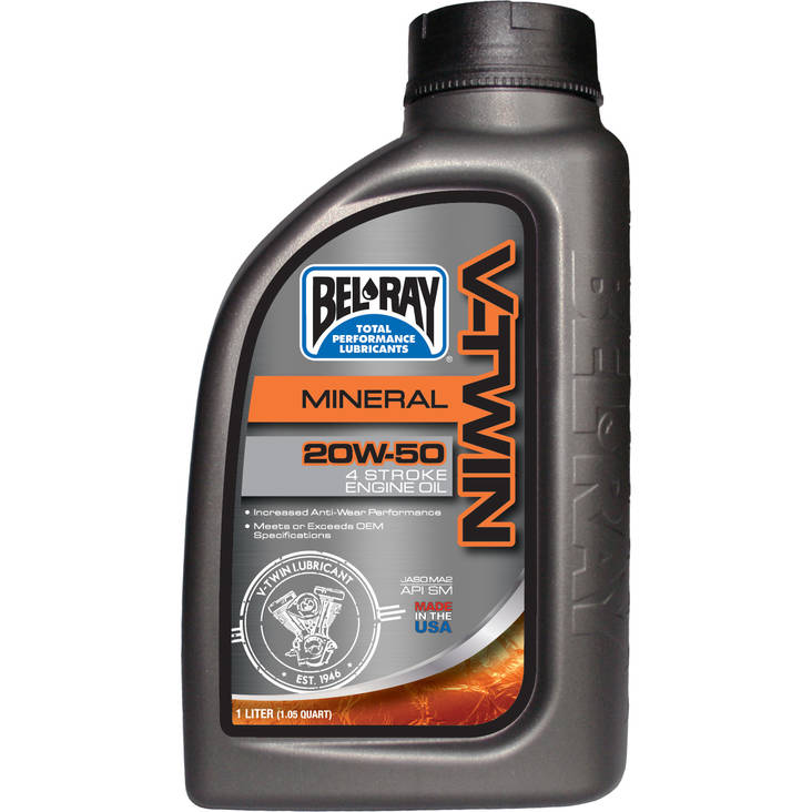 Bel-Ray V-Twin 20W-50 Mineral Engine Oil 1L - 4-T öljyt - 55-900-001 - 1
