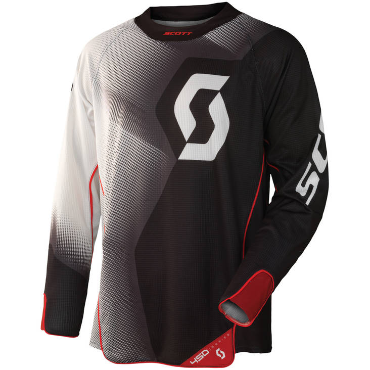 Scott ajopaita 450 Fission musta/valkoinen - Paidat - 621-4101-1 - 1