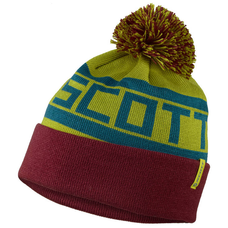 *Scott beanie Team 80 wine red/chatreuse yellow - Hatut - 625-5412-1 - 1