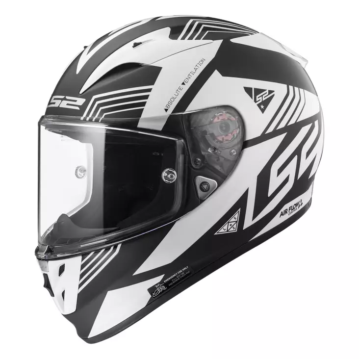 LS2 Kypärä FF323 ARROW NEON musta/valk. S - Umpikypärät - 636-7003-1 - 1
