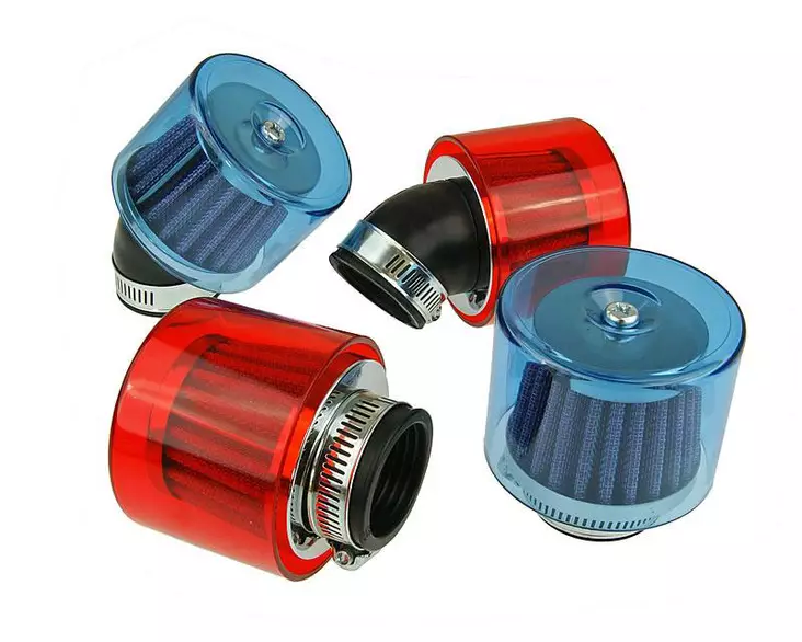 Ilmasuodatin, Air-System, Punainen, Kiinitys Ø 38mm, Suora - Ilmansuodattimet - 302-0837-2 - 1
