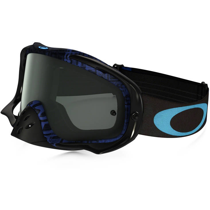 Oakley Goggles Crowbar MX Distress Tagline Stealth Blue w/Dark Grey - Hanskat - 670-0043 - 1