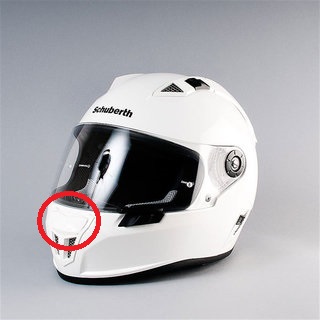 Schuberth SR1 button with ventilation, white - Varaosat - 511-1100-54 - 1