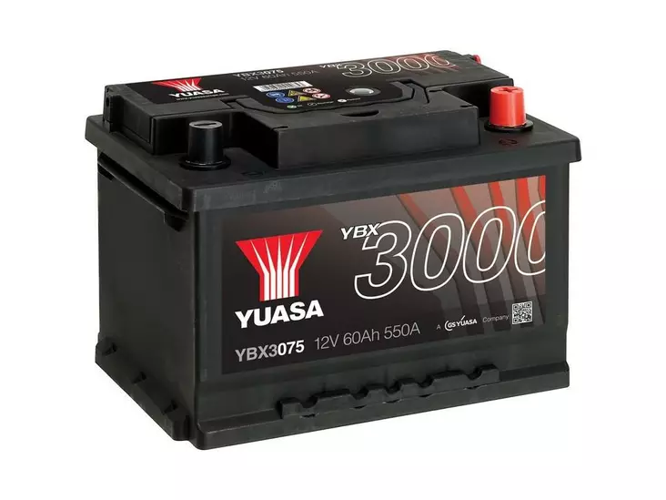 Yuasa akku, YBX3075 12V 60Ah 550A SMF - Akut - 14-YBX3075 - 1