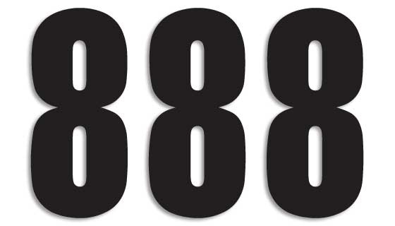 Blackbird kilpanumerot musta 3kpl/srj 13x7cm #8 - Muut tarrat - 381-5047-20-8 - 1