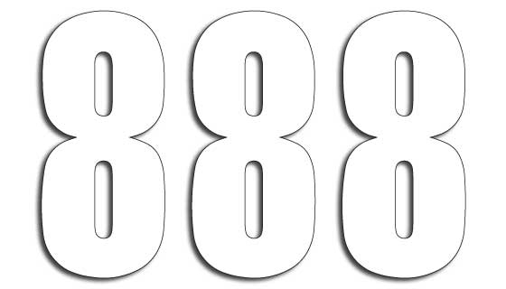 Blackbird kilpanumerot valkoinen 3kpl/srj 13x7cm #8 - Muut tarrat - 381-5047-10-8 - 1