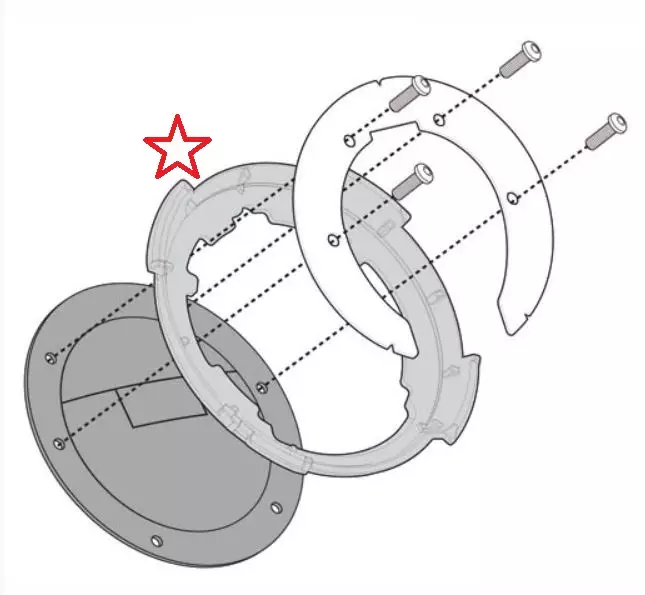 Givi Tanklock kiinnike, Tanklocklaukkujen kiinnittämiseen - Telineet - 322-BF18 - 2
