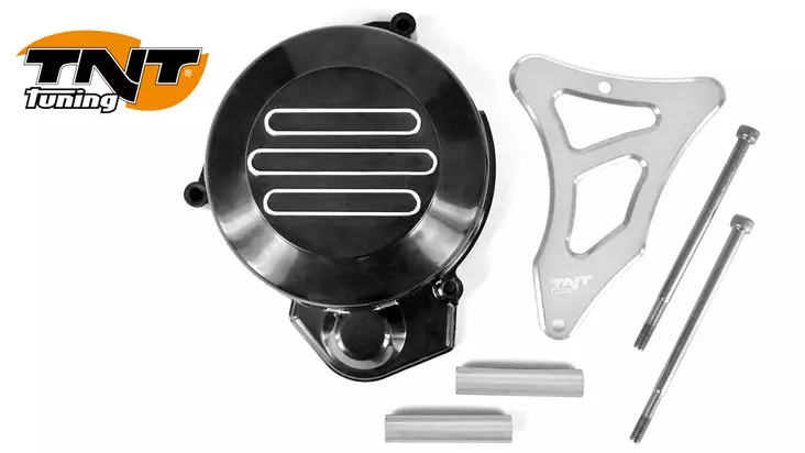 TNT Magneeton- & Ratassuoja, Musta/Hopea, Derbi Senda - Tuning osat - 306-4100-8 - 1