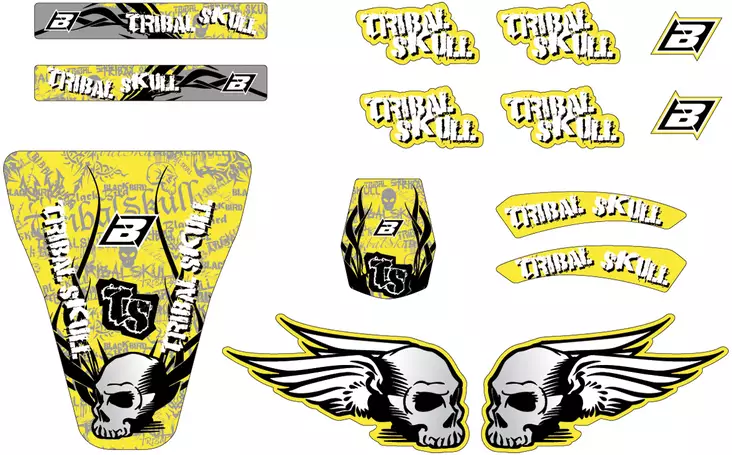 Blackbird Tribal Skull tarrasrj keltainen - Muut tarrat - 381-5306B - 1