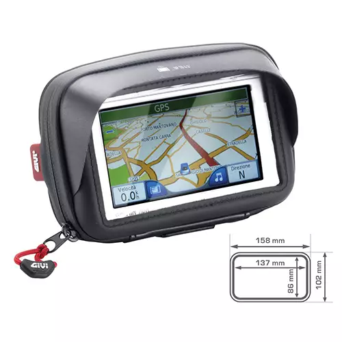 Givi älypuhelin/GPS tasku Iphone 6 ohjaustanko kiinnityksellä - Ohjaustangot ja tarvikkeet - 321-S954B - 1